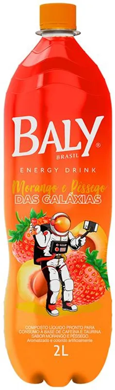 Energético Baly Morango e Pêssego 2L